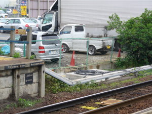 矢田駅のケーブル工事