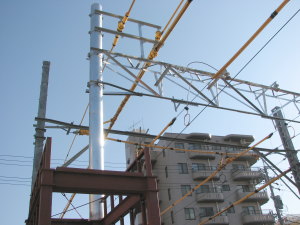架線柱移設工事